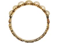 Georgian 15ct Gold Ring set with Natural Split Pearls