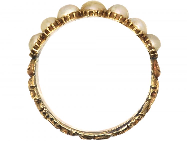 Georgian 15ct Gold Ring set with Natural Split Pearls