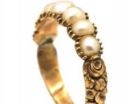 Georgian 15ct Gold Ring set with Natural Split Pearls