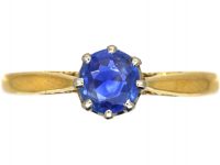 Edwardian 18ct Gold & Platinum, Sapphire Solitaire Ring