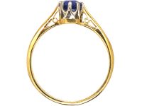 Edwardian 18ct Gold & Platinum, Sapphire Solitaire Ring