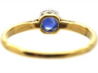 Edwardian 18ct Gold & Platinum, Sapphire Solitaire Ring