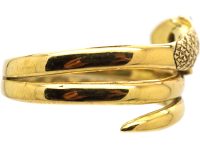 Victorian 18ct Gold Snake Ring with Rose Diamond Eyes
