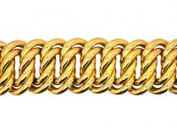 French 18ct Gold Large Curb Design Bracelet by Caplain, Paris