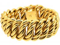 French 18ct Gold Large Curb Design Bracelet by Caplain, Paris