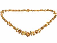 Victorian Three Colour Gold Floral Necklace