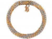 Edwardian 15ct Gold & Platinum Chevron Design Bracelet
