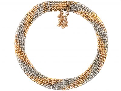Edwardian 15ct Gold & Platinum Chevron Design Bracelet
