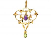 Edwardian 18ct Gold Suffragette Pendant