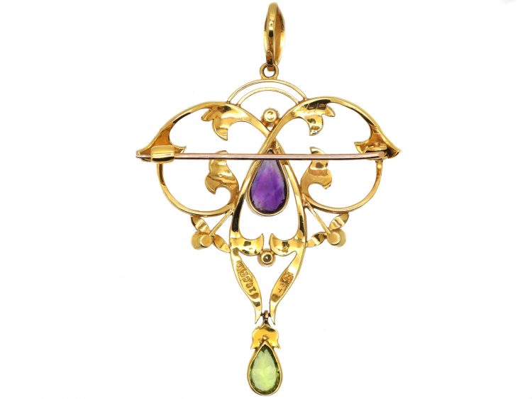 Edwardian 18ct Gold Suffragette Pendant