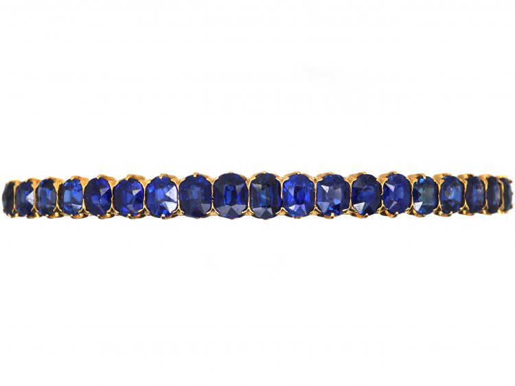 Edwardian 18ct Gold Bangle set with Sapphires
