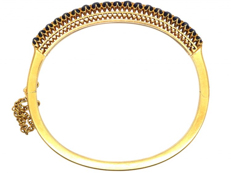 Edwardian 18ct Gold Bangle set with Sapphires