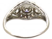 Early 20th Century 18ct White Gold, Three Stone Diamond Cluster Ring
