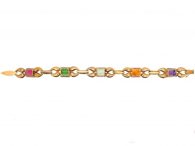 Retro 18ct Gold Harlequin Bracelet