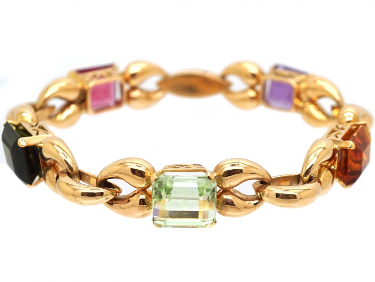 Retro 18ct Gold Harlequin Bracelet