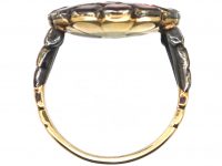 Georgian Flat Cut Almandine Garnet Cluster Ring