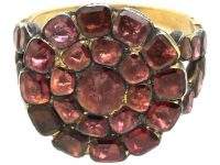 Georgian Flat Cut Almandine Garnet Cluster Ring