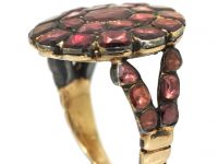 Georgian Flat Cut Almandine Garnet Cluster Ring