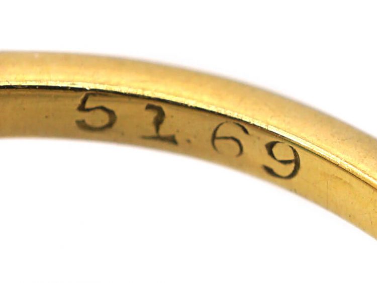 Edwardian 18ct Gold, Emerald & Diamond Five Stone Ring