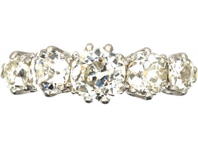 Edwardian 18ct Gold & Platinum, Five Stone Diamond Ring