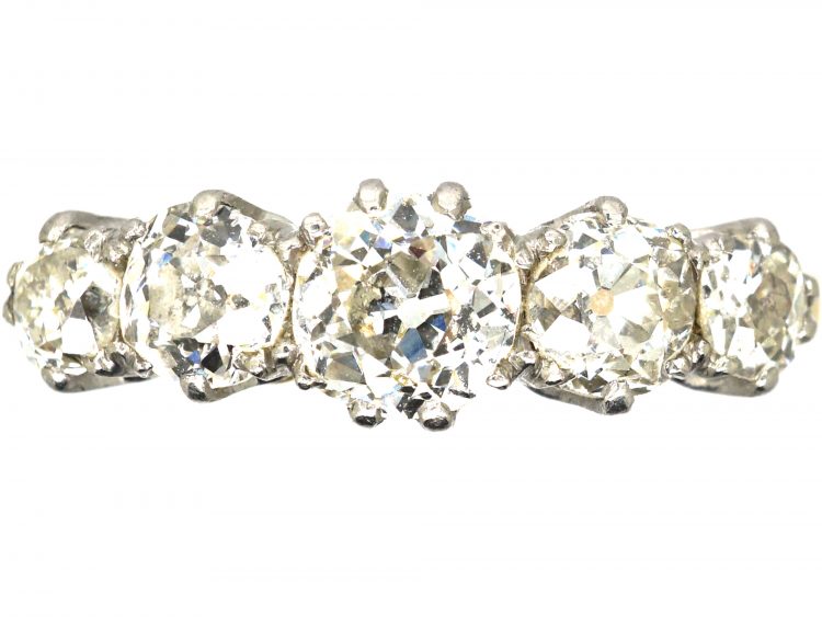 Edwardian 18ct Gold & Platinum, Five Stone Diamond Ring