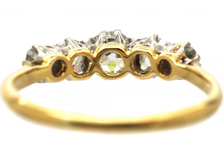 Edwardian 18ct Gold & Platinum, Five Stone Diamond Ring