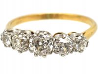 Edwardian 18ct Gold & Platinum, Five Stone Diamond Ring