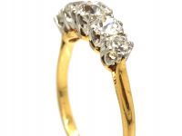 Edwardian 18ct Gold & Platinum, Five Stone Diamond Ring