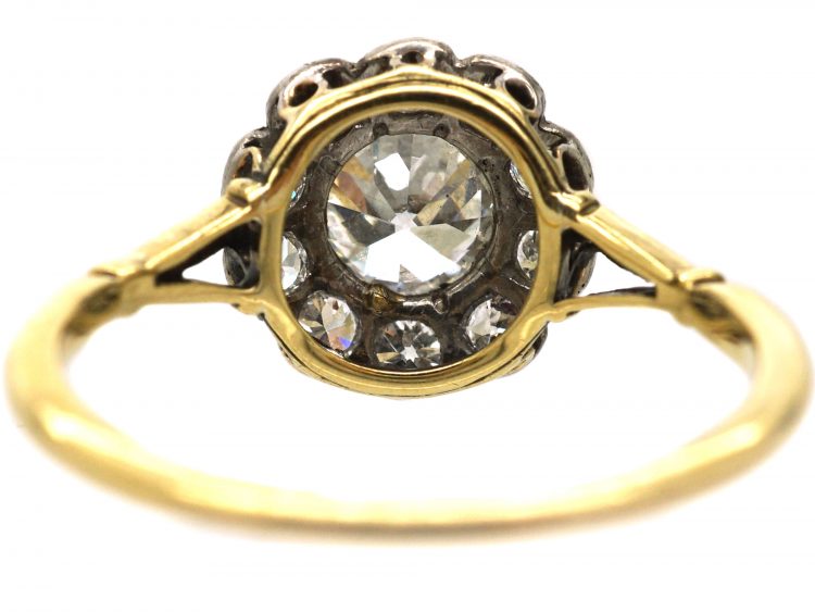 Edwardian 18ct Gold & Platinum, Diamond Daisy Cluster Ring