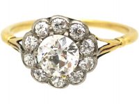 Edwardian 18ct Gold & Platinum, Diamond Daisy Cluster Ring