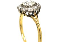 Edwardian 18ct Gold & Platinum, Diamond Daisy Cluster Ring