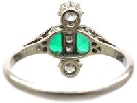 Early 20th Century Platinum, Emerald & Diamond Ring