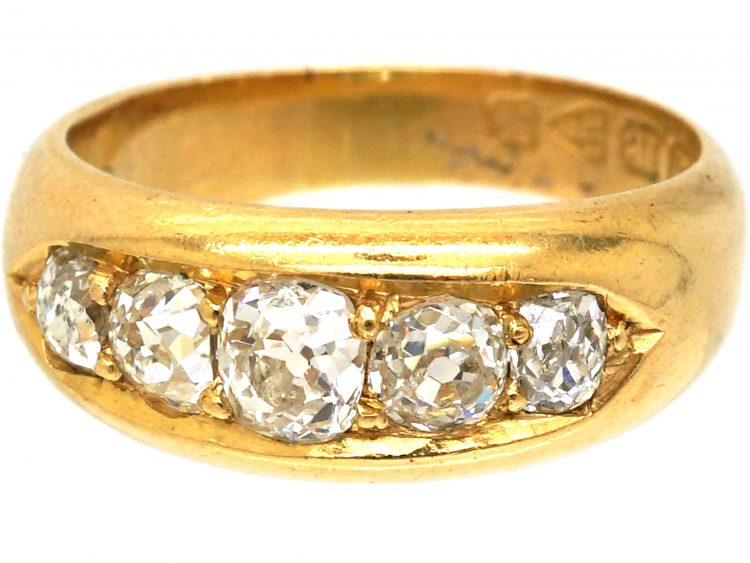 Victorian 18ct Gold, Five Stone Diamond Ring