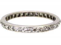 Art Deco Platinum French Cut Diamond Eternity Ring