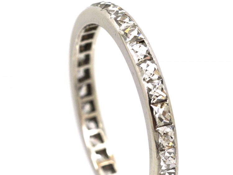 Art Deco Platinum French Cut Diamond Eternity Ring