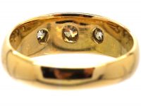 Edwardian 18ct Gold, Three Stone Diamond Gypsy Ring