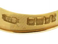 Edwardian 18ct Gold, Three Stone Diamond Gypsy Ring