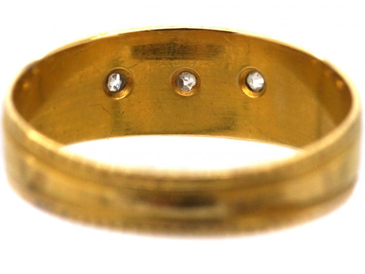 Victorian 18ct Gold & Diamond Ivy Leaf Design Ring