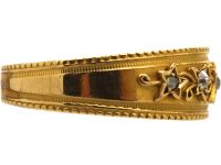 Victorian 18ct Gold & Diamond Ivy Leaf Design Ring