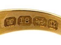 Victorian 18ct Gold & Diamond Ivy Leaf Design Ring