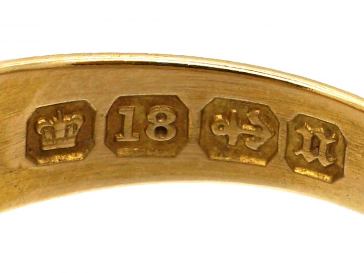 Victorian 18ct Gold & Diamond Ivy Leaf Design Ring