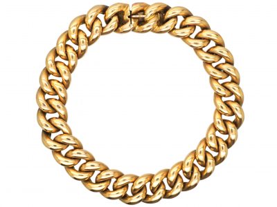 Edwardian 15ct Gold Curb Bracelet