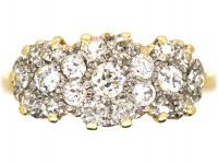Edwardian 18ct Gold & Platinum, Diamond Triple Cluster Ring