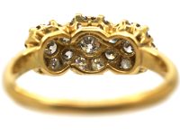 Edwardian 18ct Gold & Platinum, Diamond Triple Cluster Ring
