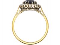 Edwardian 18ct Gold, Sapphire & Diamond Cluster Ring