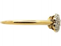 Edwardian 18ct Gold & Platinum, Double Cluster Diamond Ring