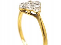 Edwardian 18ct Gold & Platinum, Diamond Shaped Diamond Cluster Ring