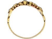 Georgian 18ct Gold & Old Mine Cut & Rose Cut Diamond Ring