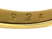 Victorian 18ct Gold, Five Stone Diamond Carved Half Hoop Ring