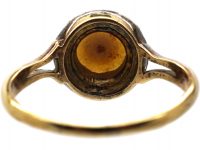 Edwardian 18ct Gold, Natural Pearl & Rose Diamond Cluster Ring